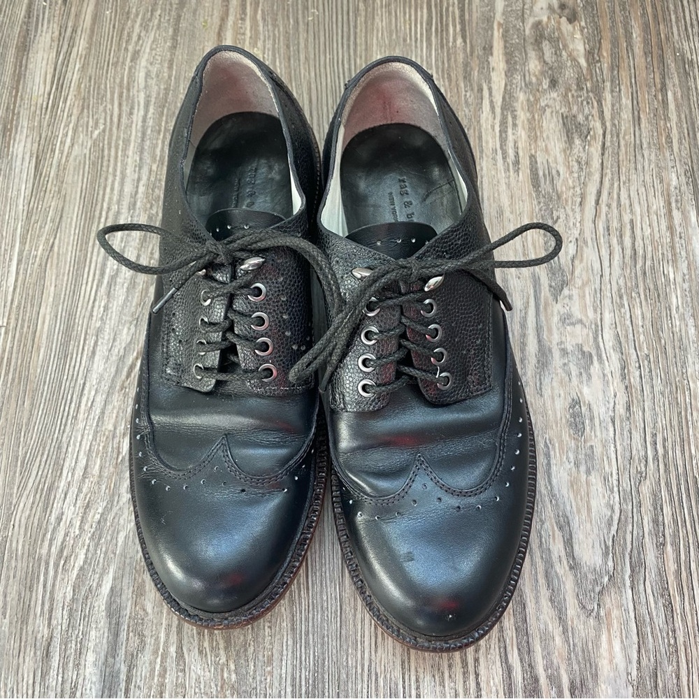 Rag & Bone Black Oxford Leather Shoes 5.5 USA